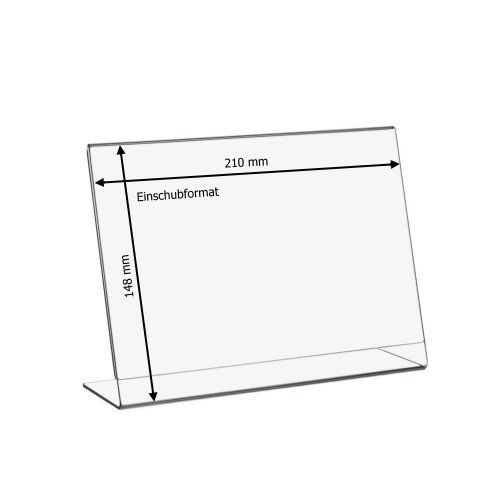 10 Supporti A T In Plexiglas Trasparente DIN A7 Verticale - Per Esposizione Prezzi