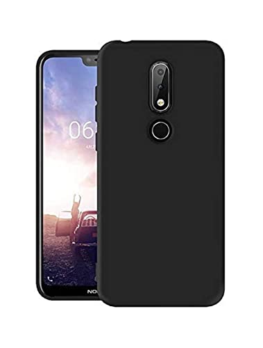 Image of Mobile Back Cover Case for Nokia 7.1 (Silicone Case|CameraProtection|Black SC1510)