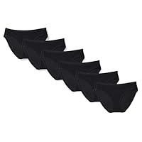 Amazon Essentials Damen Bikinihose aus Baumwolle (in Übergröße erhältlich), 10er-Pack, Schwarz, 46