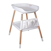 Beberoad Wickeltisch für Babys, Wickeltisch mit großen Aufbewahrungsfläche und Wasserdichte Hängetasche, Höhenverstellbar, Wickelkommode, Wickelregal, Wickelregal für Babys und Kleinkinder bis 11kg