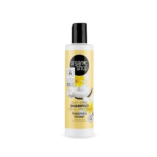 Organic Shop Champú para todo tipo de cabello Silky Shine Frangipani y Coco, 280 ml