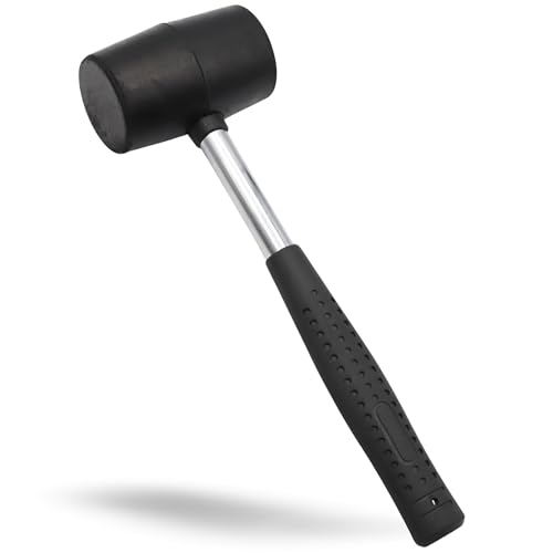 TECHZOCO Mazo de goma Martillo de hule, Martillo de goma, Mazo de goma, Herramienta de caucho, Mazo de caucho, Martillos de hule, Golpe suave, Mazo con cabeza de goma, 300 Gramos