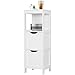 Yaheetech Petite Commode/Armoire Chambre/Salon/Cuisine Blanche Colonne de Salle de Bain Armoire de Toilette avec 2 tiroirs et 1 étage 30x30x89cm