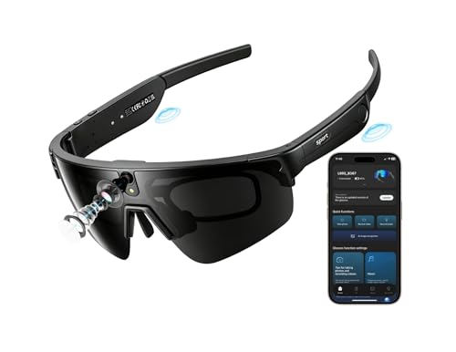 CHOVE 4K Camera Glasses, AI Smart Sports Recording Sunglasses, HD Video & Photo, Electronic Image Stabilization, Live Translation, AI Voice Assistant, IP66 Waterproof for Cycling Hiking