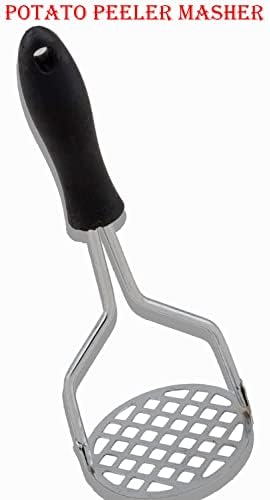 Potato Masher Heavy Duty Stainless Steel Potato Peeler Non-Stick Potato Ricer with Non-Slip Heat Resistance Plastic Handle Food Masher for Smooth Mashed Potatoes, Jam, Vegetables and Fruits