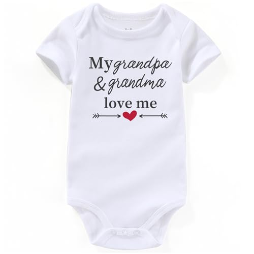 My Grandpa Grandma Loves Me Baby Clothes infant outfits Grandparents present newborn Bodysuits