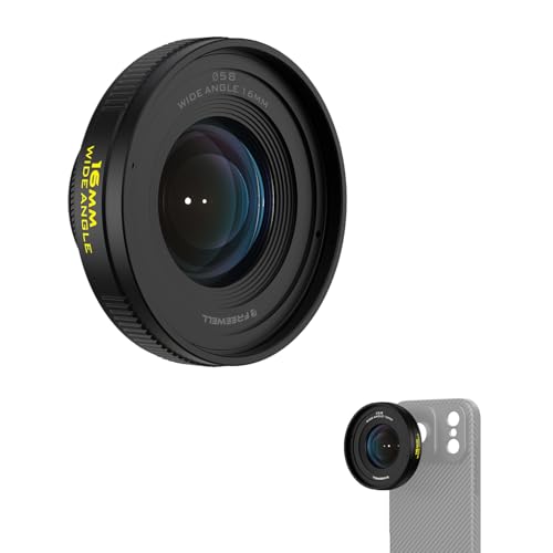 Freewell 16mm Wide Angle Lens for iPhone & Samsung – 105° FOV, Close Focus 0.5m – Perfect for Landscapes, Architecture.