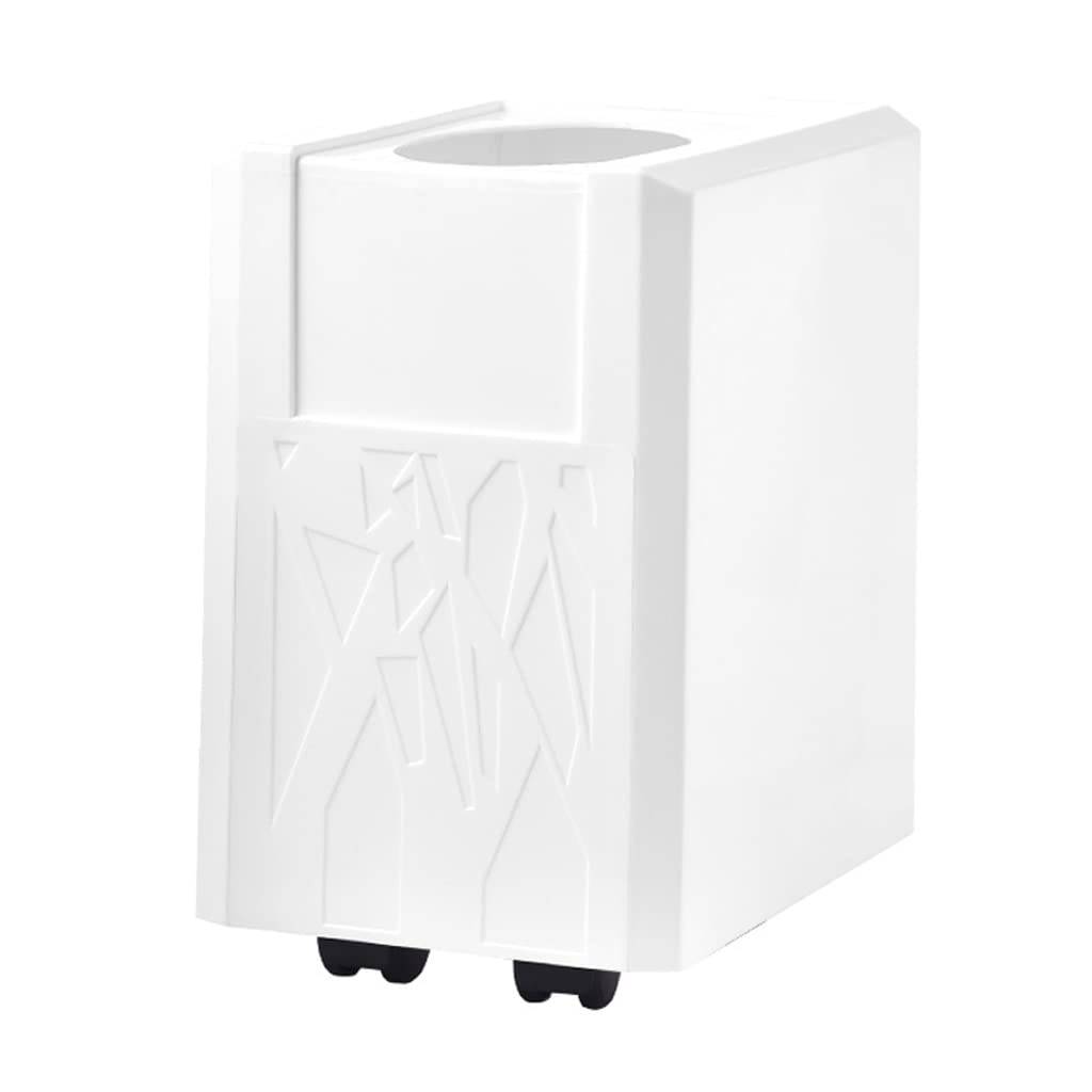 Cubo De La Basura Casa Bote de Basura, Cubo Escritorio plástico con polea, for cocinas, oficinas domésticas, dormitorios y escritorios Papelera Reciclaje(White)