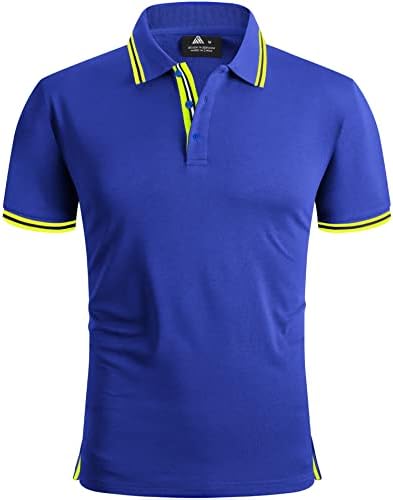 SCODI Mens Polo Shirt Short Sleeve Sports Golf Shirts Athletic Tennis T-Shirt 110-royalblue L