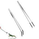 Heting-YQ 2 Stück Pinzette Lang Edelstahl Mit Gummispitze Aquarium Pinzette