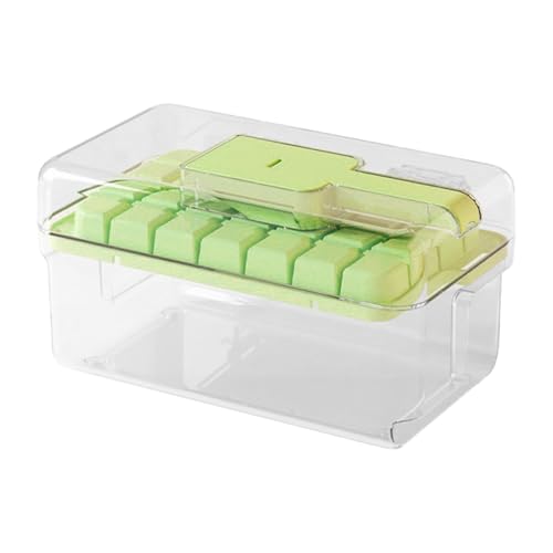 Cubeta para cubitos de hielo, bandeja para cubitos de hielo, fácil de liberar, herramienta de fabricación de doble capa, con cubo de basura, utensilio de cocina para cócteles, té, café, whisky