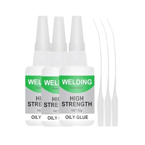 Jue-Fish Multifunctional Glue Welding High-Strength Oily Glue Universal Super Glue Gel Instant Bonding Strong Adhesion Repairs Last Long Time for Metal Wood Ceramics Leather Glass(50g/3PCS)
