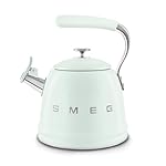 Smeg WKF01PG Whistling Kettle for Hobs, Stainless Steel, 2.3 liters, Sea Green