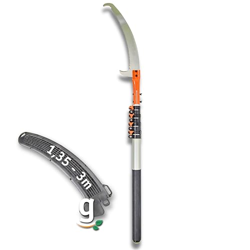 Gardazon SK5 Takkenzaag met telescoopsteel SK5 Japans staal, telescopische zaag voor hoge takken, instelbare zaag met steel, takkenschaar, boomzaag, tuinzaag, boomzaag, snoeischaar, 36 cm blad - met