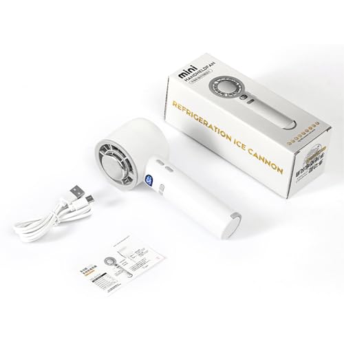Ventilador de mano portátil con pantalla LED ajustable y batería recargable 8