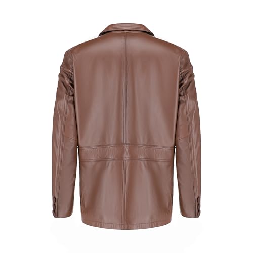 Image of TLC Genuine Leather Blazer Men | Notched Collar Classic Gentleman Style Leather Coats for Men