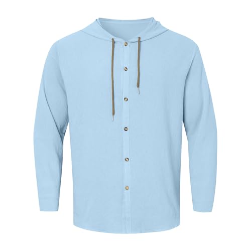 Linen Shirts for Men Long Sleeve Button Down Shirt Summer Casual Hawaiian Beach Tops Lightweight Fashion Hoodies2