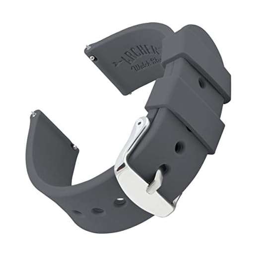 Archer Watch Straps - Klockarmband i Mjuk Silikon för Herr- och Damklockor med Snabbkoppling (Grafit, 18mm)