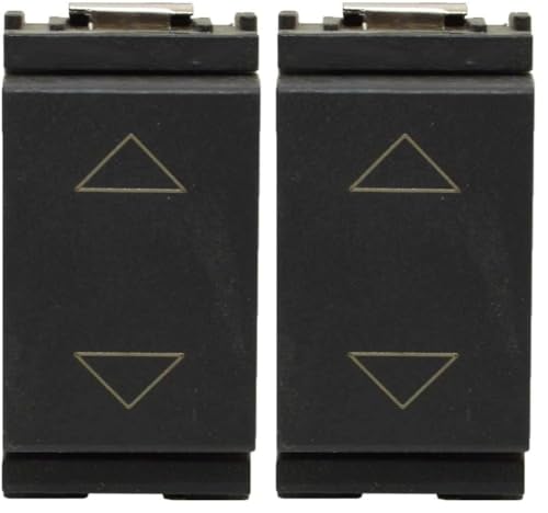 Vimar 16155 Idea Pulsante commutatore 2P 10 A 250 V~ (6 morsetti), frecce direzionali e posizione OFF centrale, grigio (Confezione da 2)