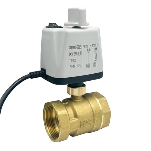 Válvula de bola motorizada con interruptor manual, control de 2 cables, normalmente cerrada, eléctrica, de 2 vías, 1 unidad(DN32,NORMALLY CLOSED_220VAC)