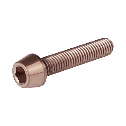 Image of Titanium Ti Bolt M5x9 16 18 20 25 30 35 40 45 50 55 60mm Tapered Head Screws Pack of 4 (M5x25mm, Bronze)