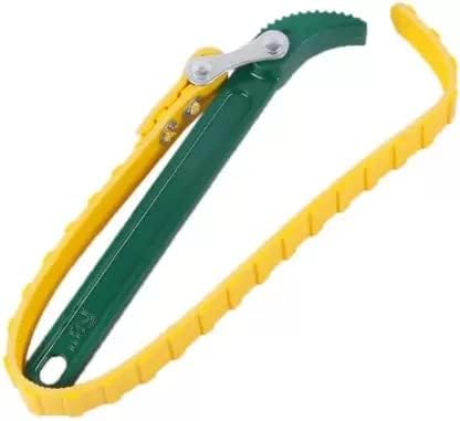 ikis 9" Belt Type Oil Filter Wrench Auto Tool Engine Box Spanner Oil Fuel Filter Wrench Tool Spanner Key Tool Yellow Belt 225 Single Sided Adjustable Wrench-image-5