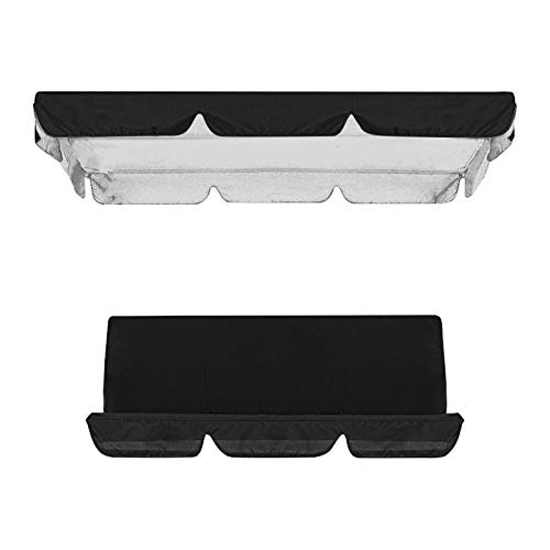 Coussin de remplacement pour balancelle de jardin usée avec toit noir - 2