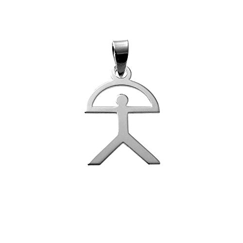 Pendentif argent sterling 925m indalo 18mm lisse et plat collier symbole de protection pour femme