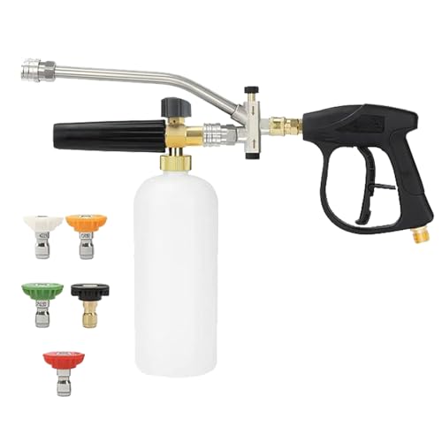 Sghtil Lanza Espuma para Limpiador de Alta Presión - Limpiador de Alta Presión Para Coche Y Mantenimiento Completo | Conector Doble Cabezal Para Manguera Riego & Lavado Detalle Hogar