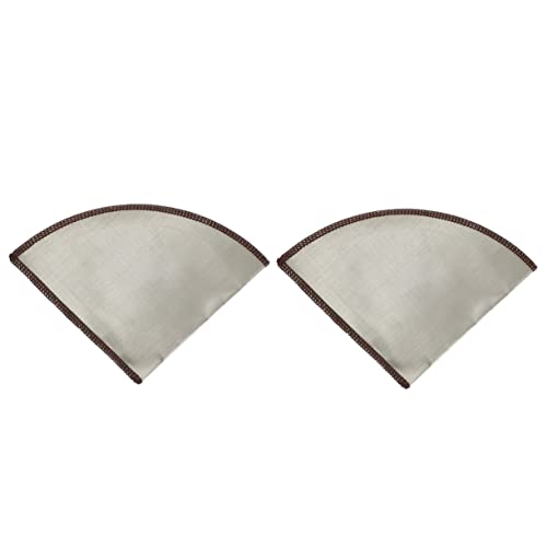 Uonlytech 2pcs Reusable Coffee Filter Cone Stainless Steel Dripper for Coffee Brewing and Washable for Servings for Home Use