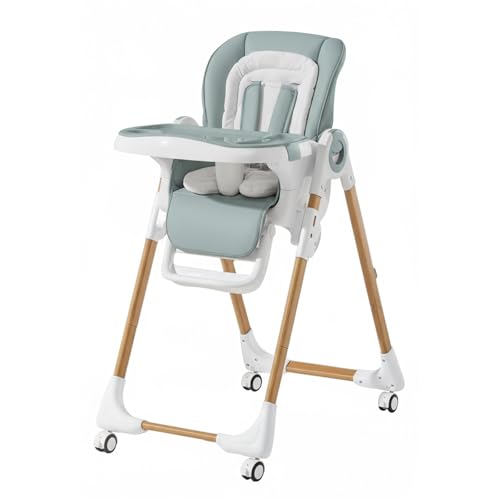 Image of Mallify Convertible High Chairs for Babies and Toddlers, Height Adjustable Baby High Chair, High Chair with Removable Tray, Adjustable Backrest, Portable Baby Dinning Chair with Lockable Wheels