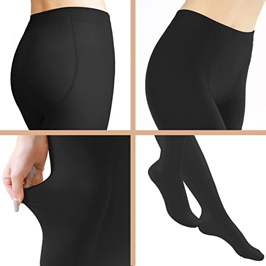 Image of Women Winter Warm Pantyhose Tights Elastic Fleece Lined Leggings Pants Pack Of 01(Black,28 Till 32)