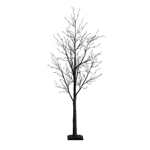 Nearly Natural 6ft. Pre-Lit Halloween Black Twig Artificial Fall ...