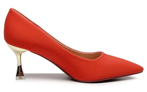 Image of VenusCelia Women's Golden Sun Pump Stiletto Heel Shoe