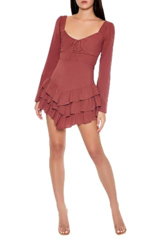 Forever 21 Women's Tiered Bell-Sleeve Mini Dress