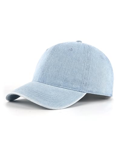 Image of XXL Baseball Cap For Big Heads, Soft Crown Washed Dad Hat, Oversized Denim Cap For Men Women Golf, Travel, Daily Wear