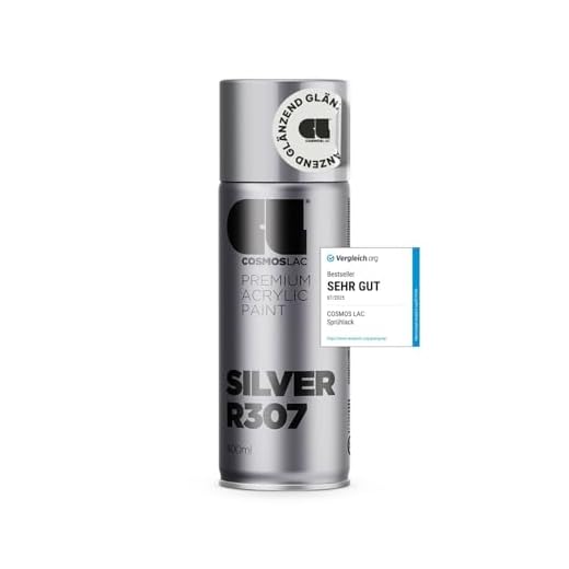 CL COSMOS LAC Sprühlack Silber, glänzend - Spraydosen Sprühfarbe DIY Lack Acryllack Silberspray Farbspray Sprühdose Lackspray Farbe für Kunststoff, Metall, UVM. (Silber) 5 CL COSMOS LAC Sprühlack Silber, glänzend - Spraydosen Sprühfarbe DIY Lack Acryllack Silberspray Farbspray Sprühdose Lackspray Farbe für Kunststoff, Metall, UVM. (Silber)