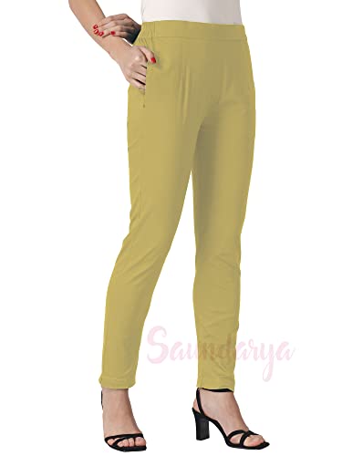 Image of Saundarya Women's Regular Fit Stretchable Cotton Trousers Pants