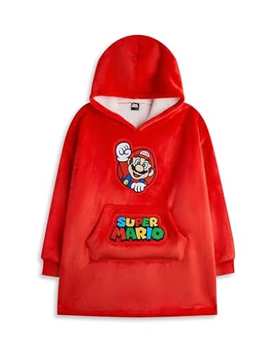 Super Mario Nintendo Sudadera Manta Portátil para Niños | Sudadera Roja con Capucha con Gráficos del Personaje de Mario para Niños | Loungewear Infantil Forrado con Sherpa y Bolsillos | Ya disponible en tu tienda friki favorita! En mundofriki.es! Super Mario Nintendo Sudadera Manta Portátil para Niños | Sudadera Roja con Capucha con Gráficos del Personaje de Mario para Niños | Loungewear Infantil Forrado con Sherpa y Bolsillos | Ya disponible en tu tienda friki favorita! En mundofriki.es!