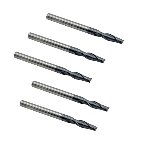 Image of Carbide Square End Mill - 2 Flute - 1 /8 inch 2T (5 Piece, 1 /8 inch) - for Milling Alloy Steels, Hardened Steel, Metal & More - Mill Bits Sets for DIYers & Professionals by LU&MN