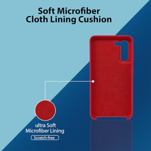 Image of LIRAMARK Liquid Silicone Soft Back Cover Case for Samsung Galaxy S21 FE 5G (Red)