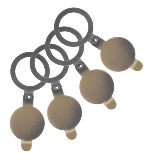 FIXOSHEE 4個 防?盖 全銅製 ドアビューアーカバー 転式プライバシーカバー 簡単取付け 玄関用アパート向け 玄関の 防止 おしゃれな古銅色