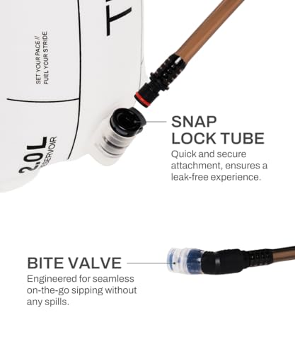 Image of TEGO Pacer 1L / 2L Hydration Reservoir | BPA-Free Running & Hiking Bladder | Snap-Lock Tube | Bite Valve | Compatible with Pacer Trail Vest