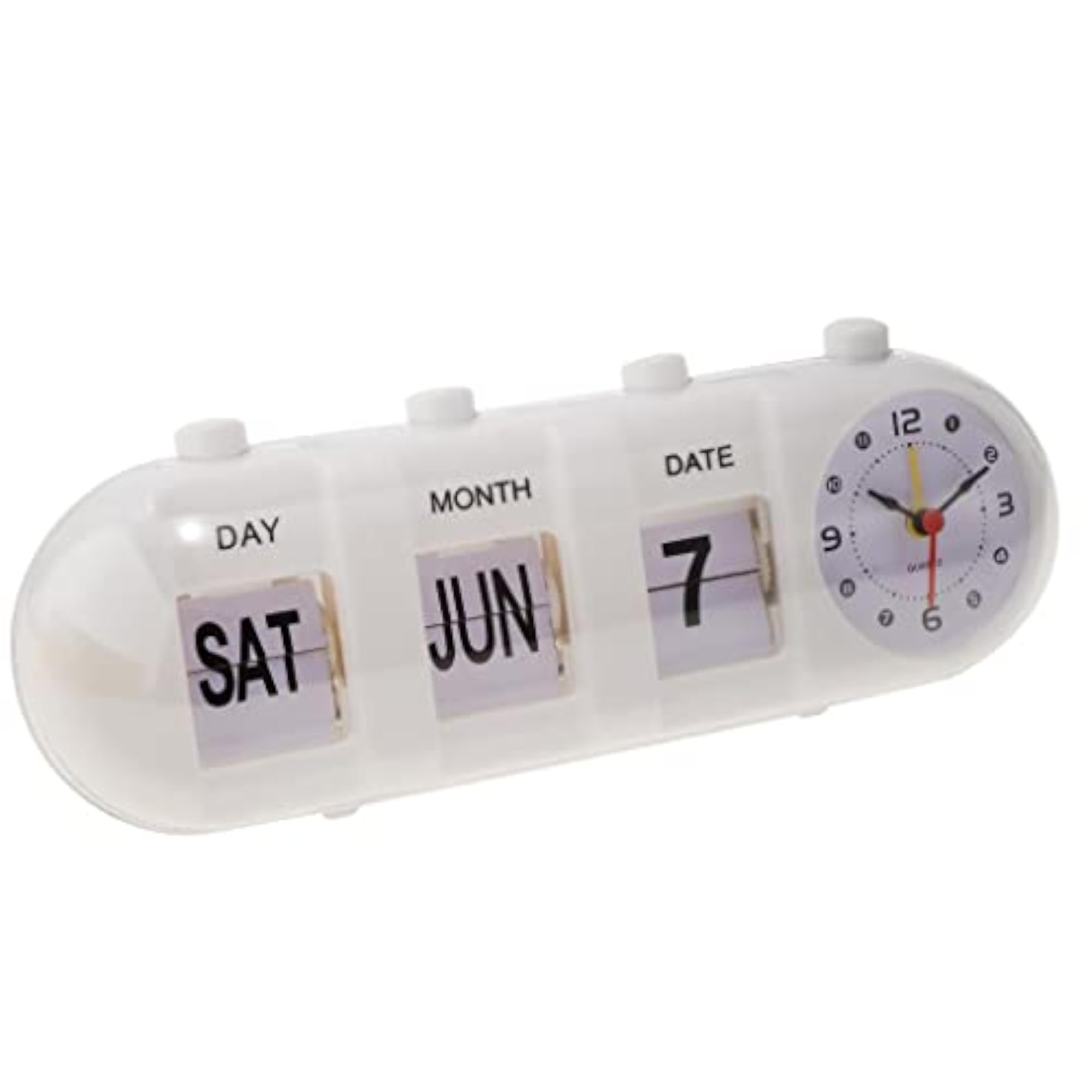 Creative Digital Manual Flip Down Clock Desk Stand Page Quartz Clock White