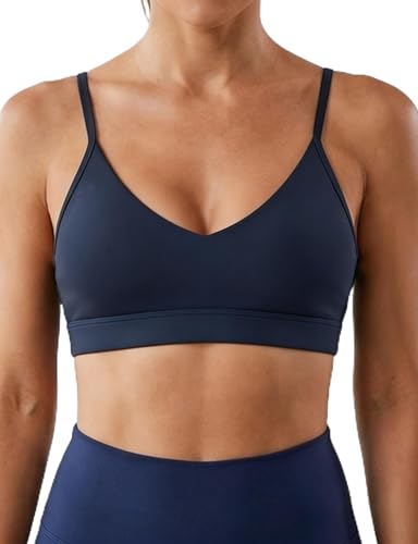 Image of Buauty Sports Bras for Women Criss Cross Back Medium Support Yoga Wireless Padded Bra with Removable Cups Racerback Bra 4 Gym