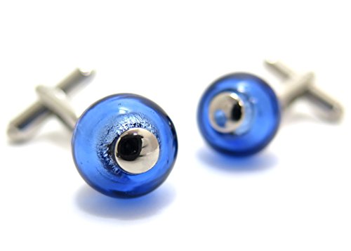 モンアート(MONART) ムッリーネヴェネチアンガラスボールカフス（ブルー） (カフスボタン/カフリンクス)