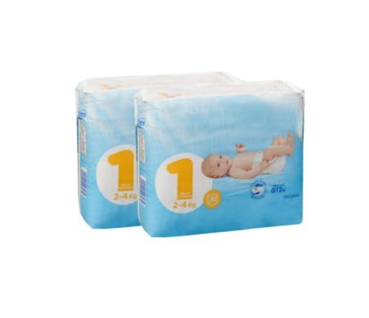 Deliplus Pañales Bebé Talla 1, 2-4 kg, Recién Nacido, 60 Unidades, Pack 2