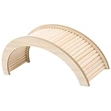 Hamster Wooden Bridge and Shelter Small Animal Hideout with Arch for Cage Enrichment and Play