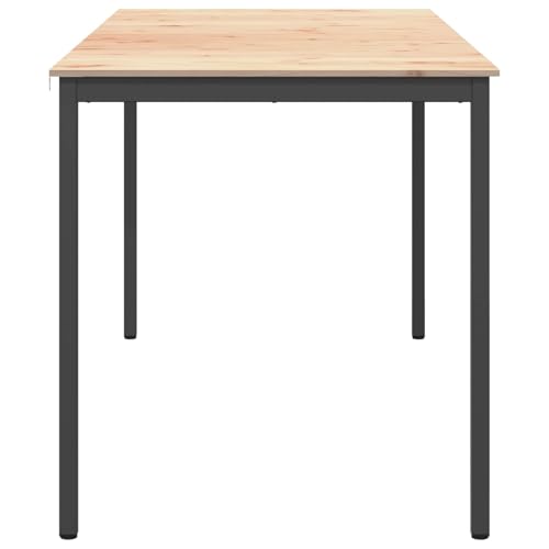 Table de bar en pin massif 110x55x105 cm avec piétement métal stable