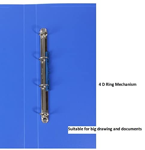 Image of Peeplvalue 4D Ring Binder File, Heavy Duty Deluxe Quality Ring Binder for Big Size Papers Drawing and documents